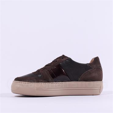 Paul Green Platform Laced Trainer - Chocolate